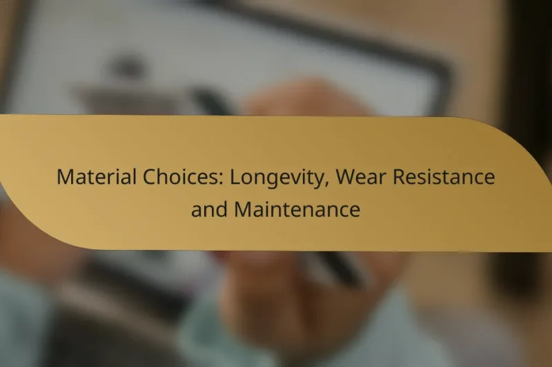 Material Choices: Longevity, Wear Resistance and Maintenance