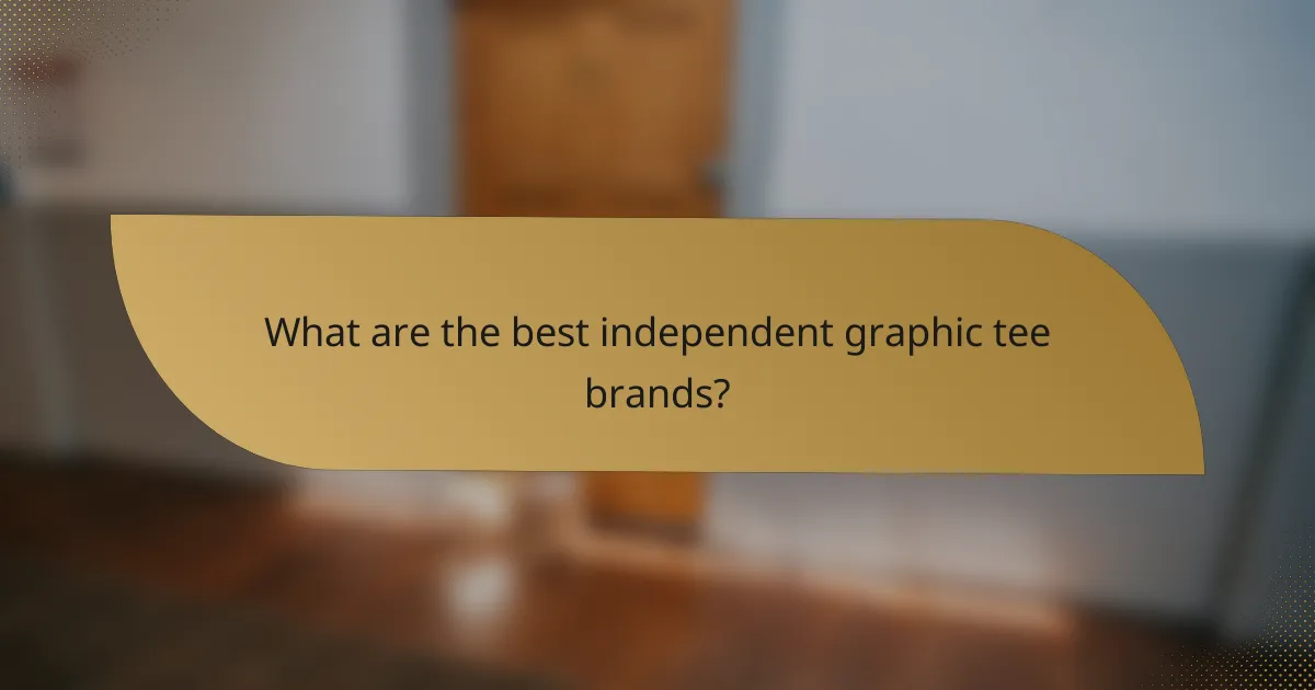 What are the best independent graphic tee brands?